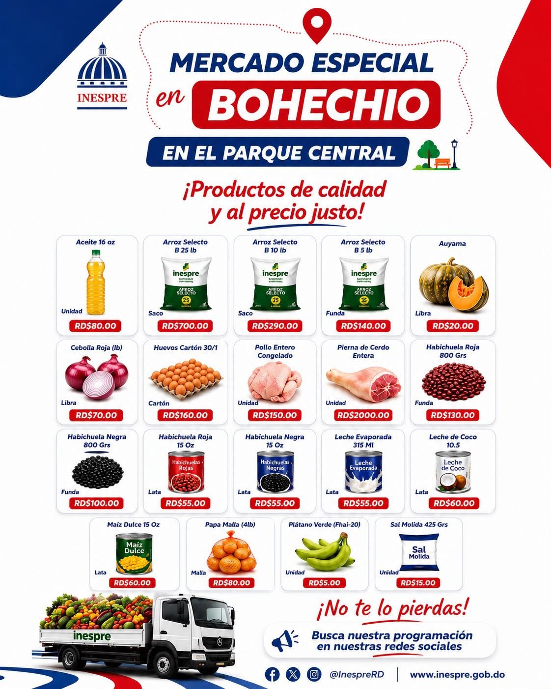las bodegas del Inespre vendiendo productos de calidad y a buen precio.
